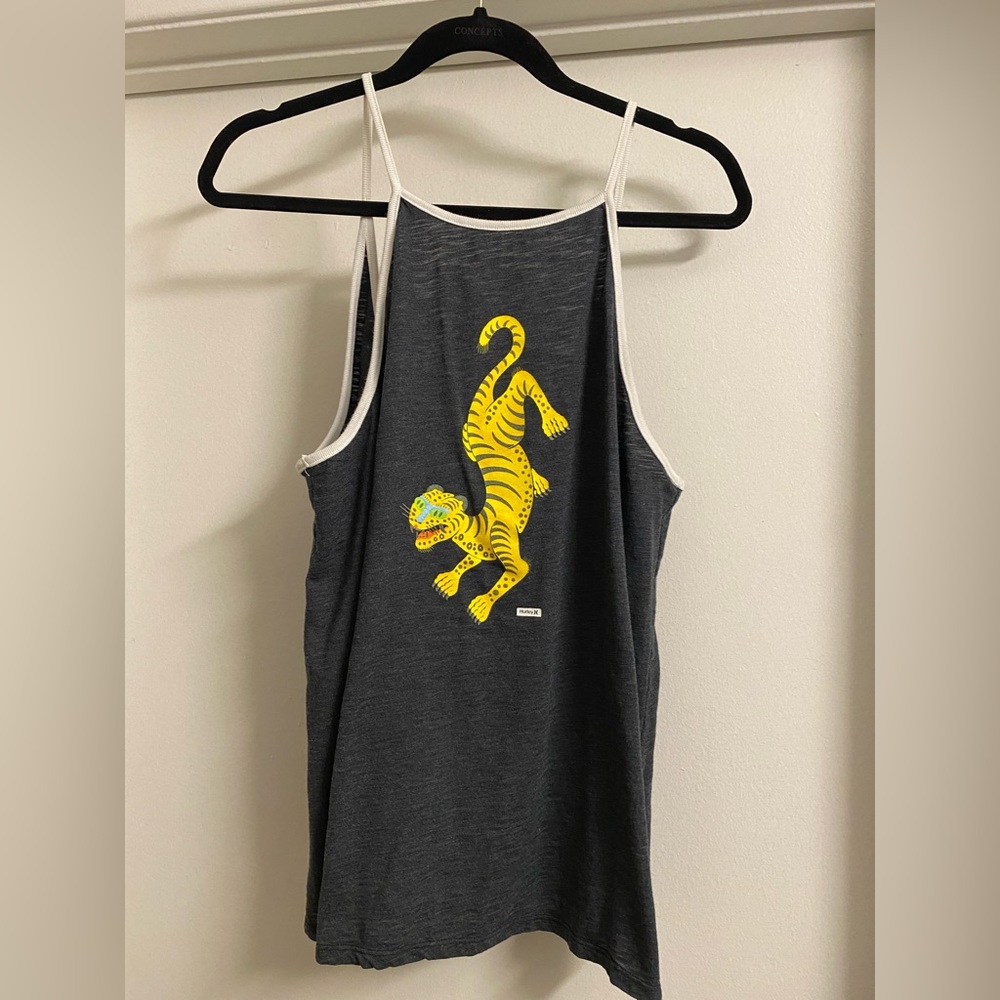 Hurley Women’s Size L Tank Top, Black with Tiger Logo